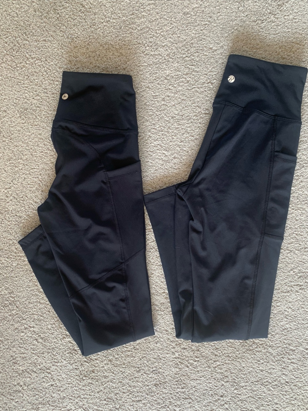 90 Degrees and Bally Black Women's Athletic Leggings with Side Pockets